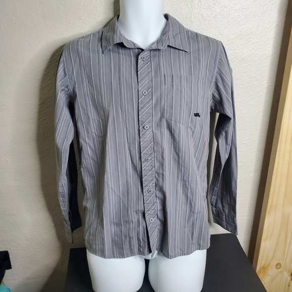 Tony Hawk Button Front Shirt Boys XL Casual Long Sleeve Cotton Grey - Picture 1 of 11